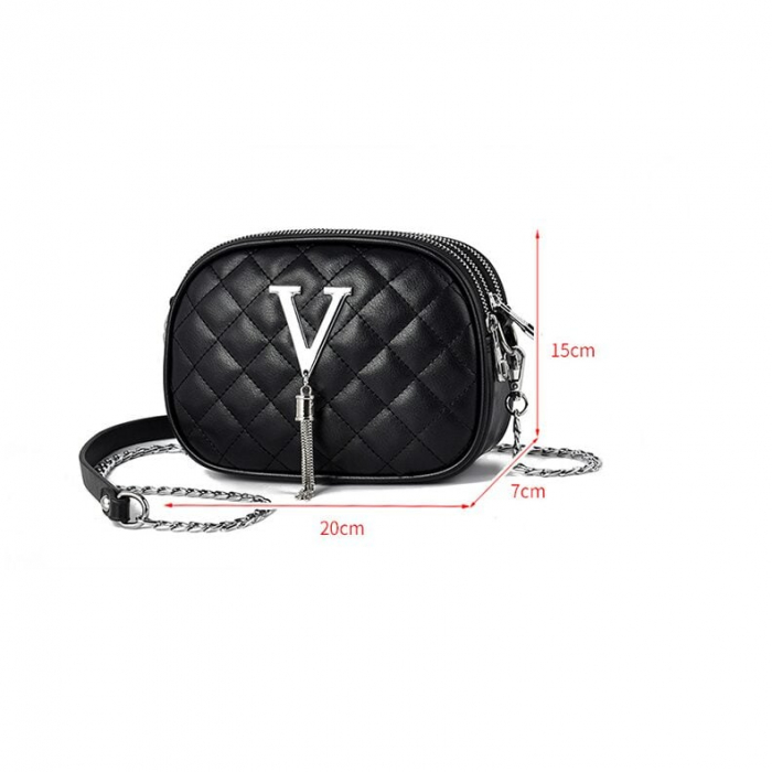 Geanta dama Vivian, GD7777, Negru, 20x15x7 cm [6]