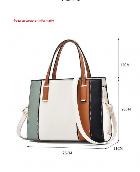Geanta dama Zagreb 5306, Multicolor-Negru, 25x20x11 cm [4]