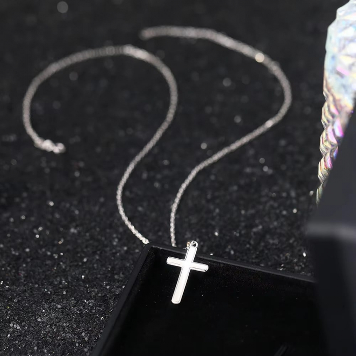 Lantisor cu pandativ cruce din argint  925, LD762, Darul cerului, placat cu rodiu [5]