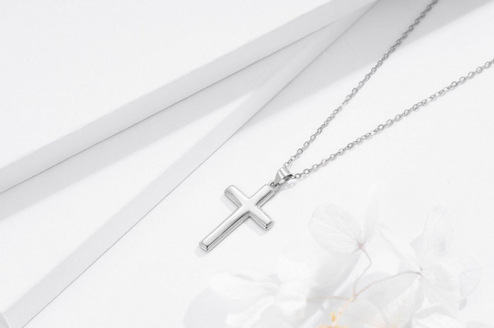 Lantisor cu pandativ cruce din argint  925, LD762, Darul cerului, placat cu rodiu [2]