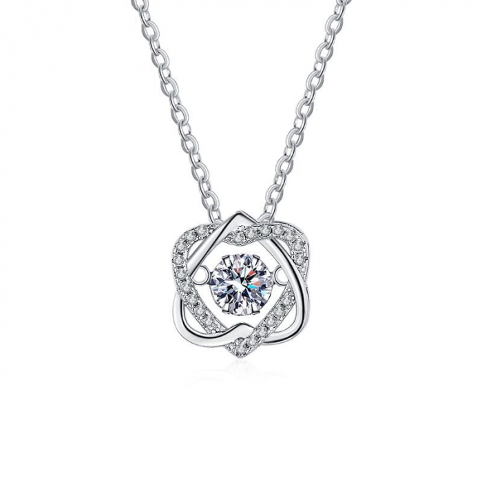Lantisor cu pandativ din argint  925, LD746, Perla dragostei, placat cu rodiu [1]