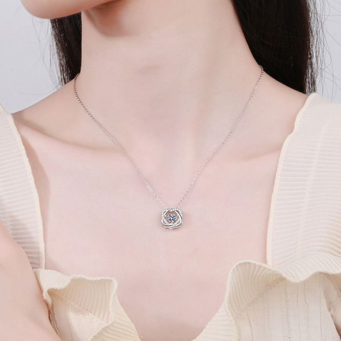 Lantisor cu pandativ din argint  925, LD746, Perla dragostei, placat cu rodiu [5]
