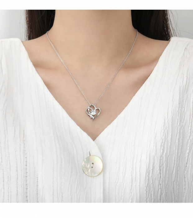 Lantisor cu pandativ din argint  925, LD747, Inima eterna, placat cu rodiu [3]