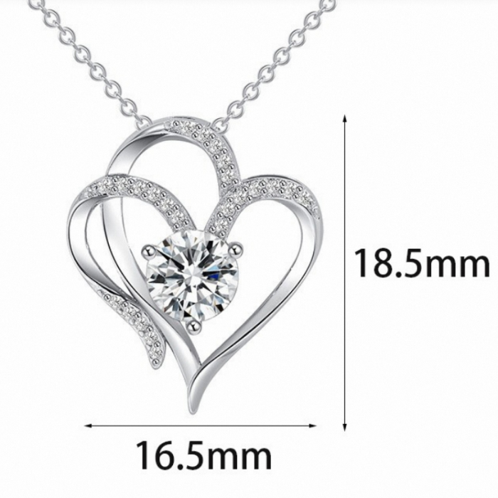 Lantisor cu pandativ din argint  925, LD747, Inima eterna, placat cu rodiu [2]