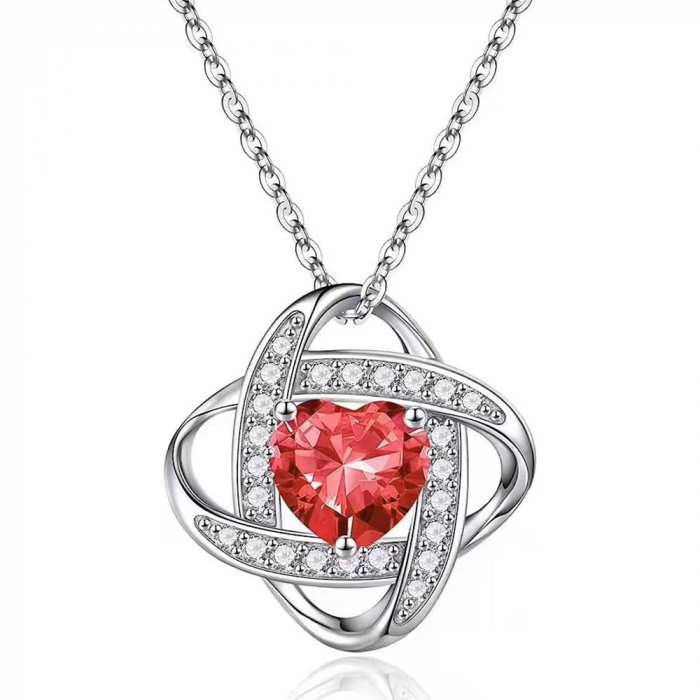 Lantisor cu pandativ din argint  925, LD757, Reflexia iubirii, placat cu rodiu [1]