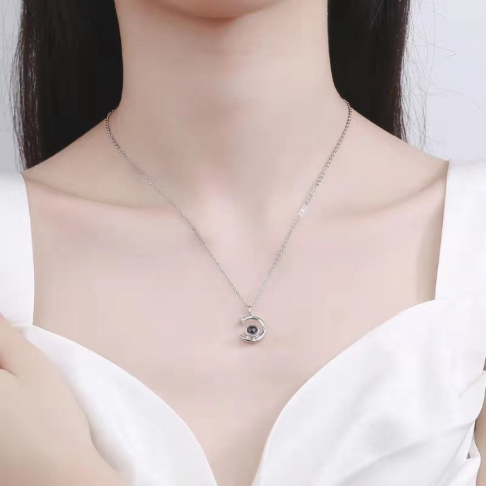 Lantisor cu pandativ din argint  925, LD767, Ochiul secret, placat cu rodiu [3]