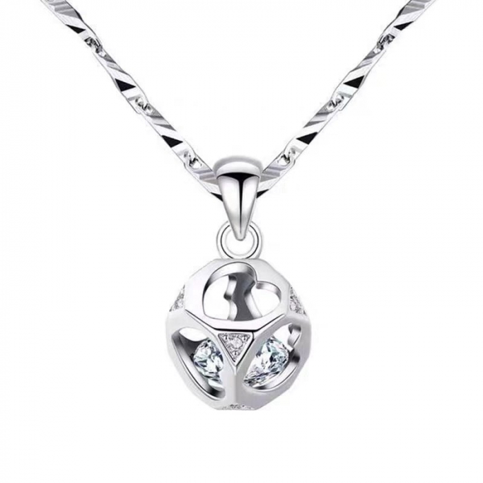 Lantisor cu pandativ din argint  925, LD770, Cubul infinitului, placat cu rodiu [1]