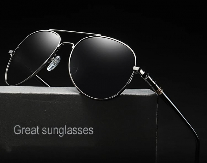 Ochelari de soare Barbati, Polarizati, Protectie UV, Sindre 1099 Aviator, Negru [6]