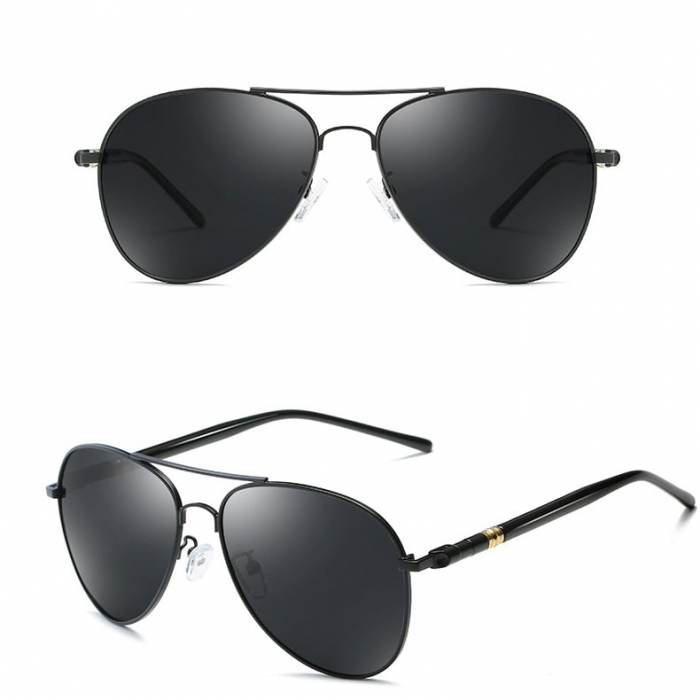 Ochelari de soare Barbati, Polarizati, Protectie UV, Sindre 1099 Aviator, Negru [4]