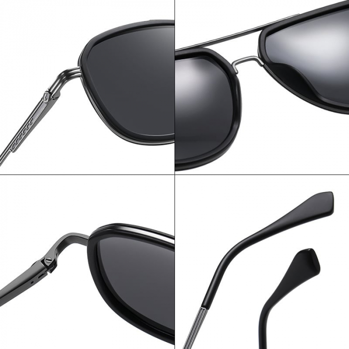 Ochelari de soare unisex AVAMSI XFT-C1770 Aviator, Polarizati, Negru [7]