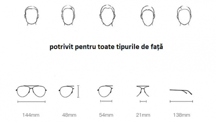 Ochelari de soare unisex Polarizati,Protectie UV,  Jonas Wayfarer, Negru-Portocaliu [3]