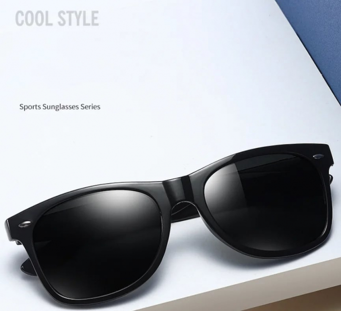 Ochelari de soare unisex Polarizati,Protectie UV,  Jonas Wayfarer, Negru [4]