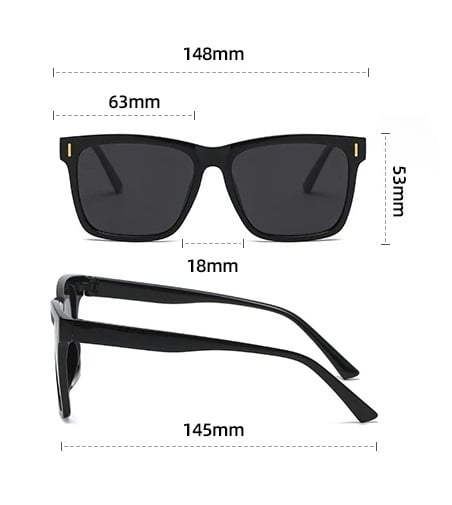 Ochelari de soare unisex Polarizati, Protectie UV, Mathias 1946 Wayfarer, Negru [2]