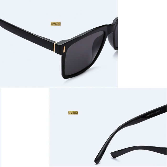 Ochelari de soare unisex Polarizati, Protectie UV, Mathias 1946 Wayfarer, Negru [4]
