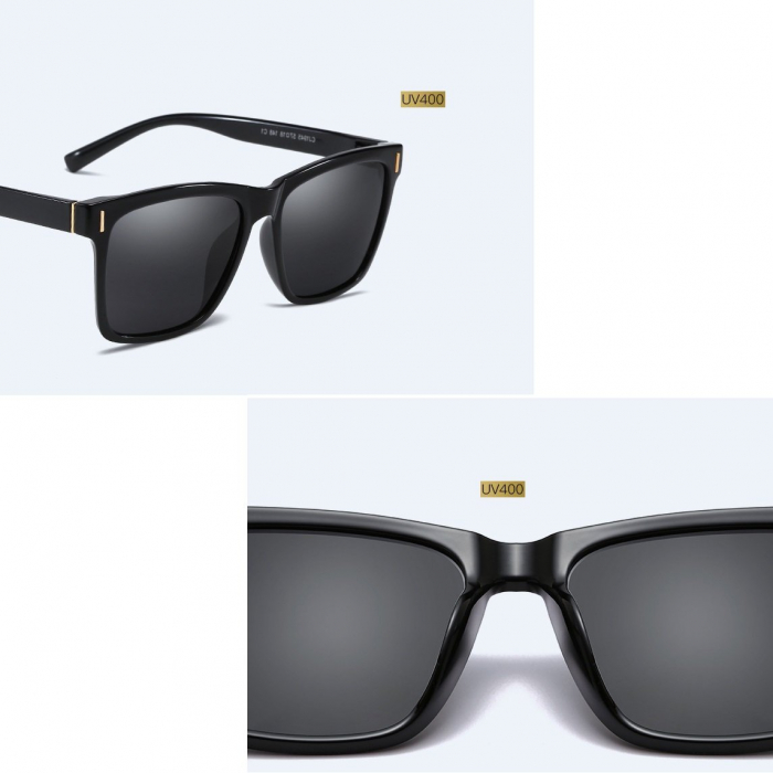 Ochelari de soare unisex Polarizati, Protectie UV, Mathias 1946 Wayfarer, Negru [3]