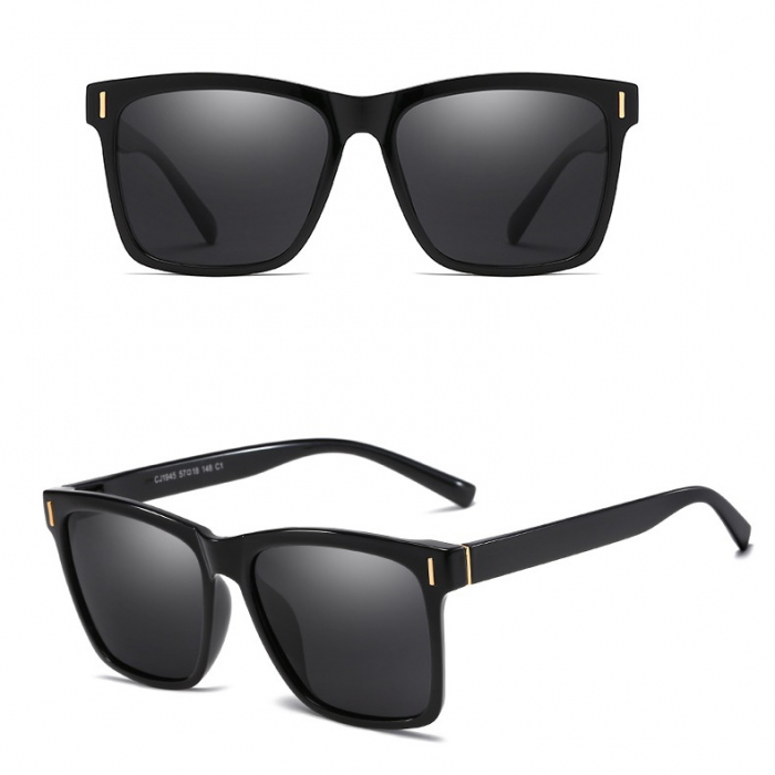 Ochelari de soare unisex Polarizati, Protectie UV, Mathias 1946 Wayfarer, Negru [5]