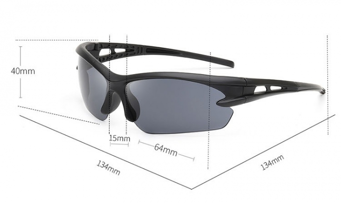 Ochelari de soare unisex, Protectie UV, Roger 3106 Sport,Ciclism, Negru [3]