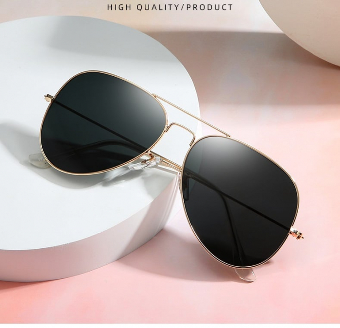 Ochelari de soare unisex, Sondre, 2551 Aviator, Polarizati, Negru-Auriu [3]
