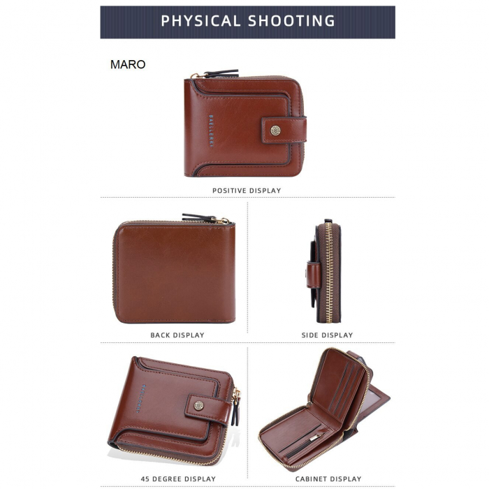 Portofel Barbati, Baellerry, ZX-9255, Maro, 12x10x2.5 cm [2]