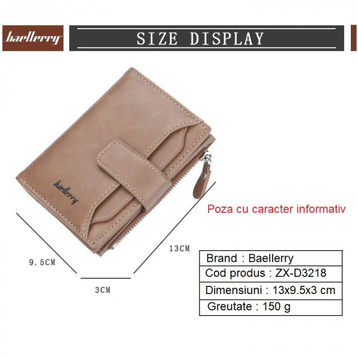 Portofel Barbati, Baellerry, ZX-D3218, Negru, 13x9.5x3 cm [10]
