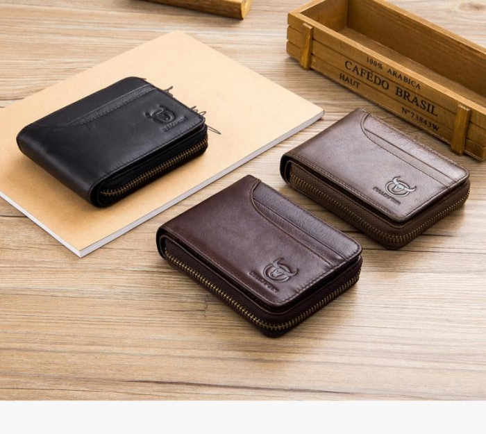 Portofel Barbati, Bullcaptain, BC-029, 11.5x9.5x2.5 cm Piele naturala [9]