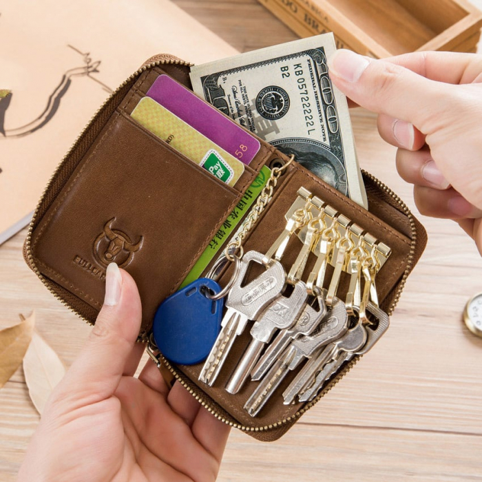 Portofel Barbati, Bullcaptain, BC-474, 11x10x2.5 cm Piele naturala [4]