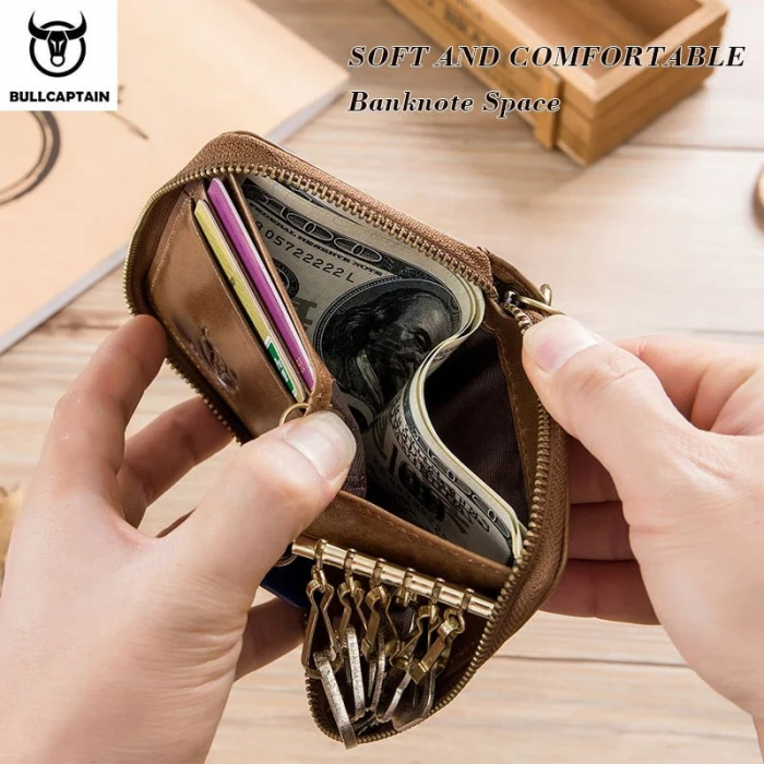 Portofel Barbati, Bullcaptain, BC-474, 11x10x2.5 cm Piele naturala [7]