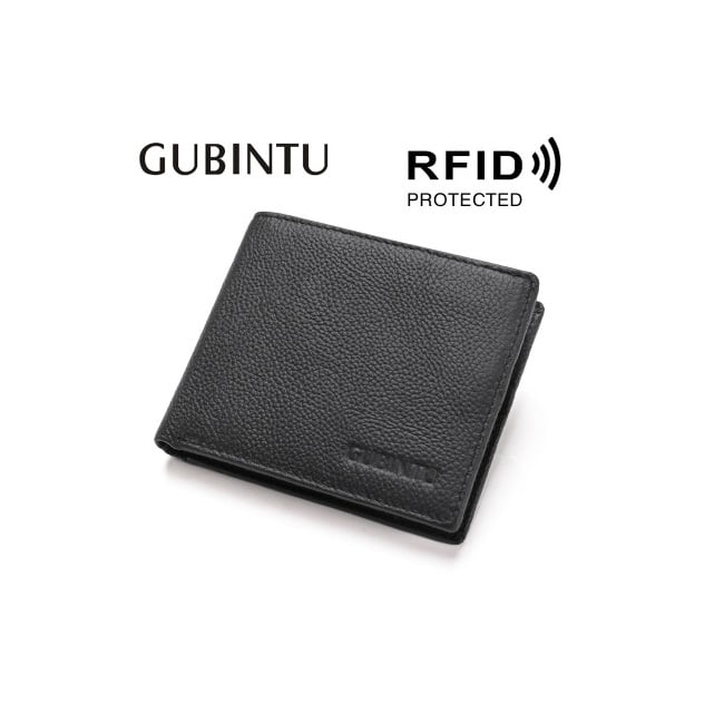 Portofel Barbati, Gubintu GBT-360, Negru, Piele naturala, 11x9.7x1.5 CM [2]