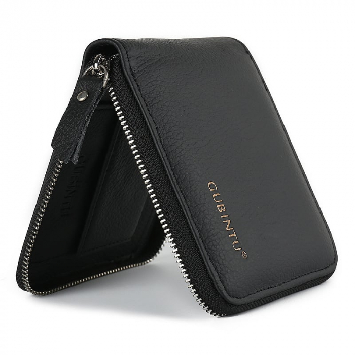 Portofel Barbati, Gubintu, GBT-8045, Negru, 12x10x2.5 cm, Piele naturala [6]