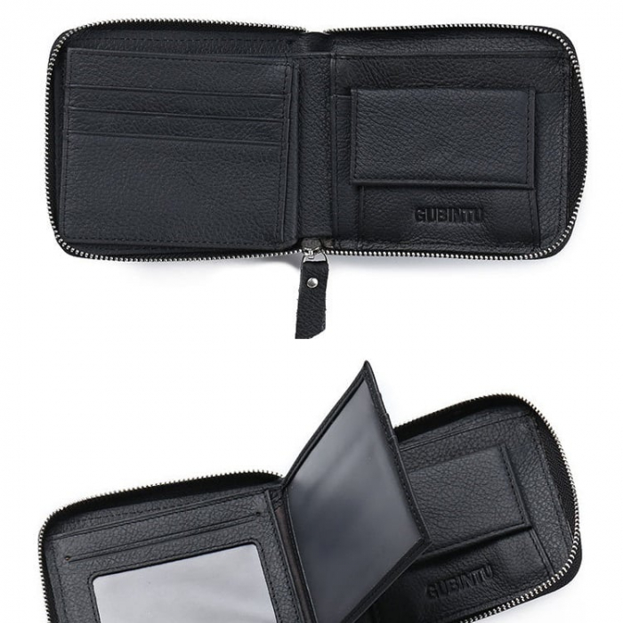 Portofel Barbati, Gubintu, GBT-8045, Negru, 12x10x2.5 cm, Piele naturala [5]