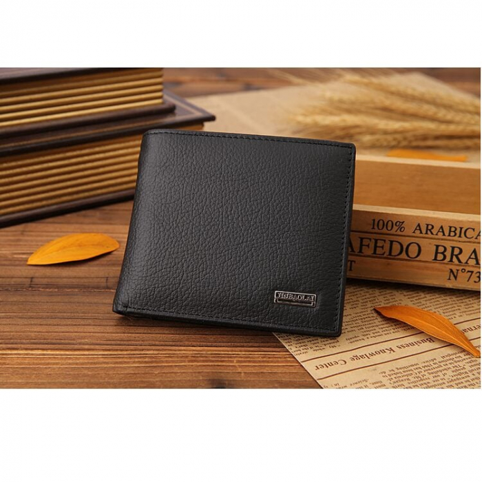 Portofel Barbati, JINBAOLAI, JBL-8041, Negru, 11.5x9.5x2.5 cm, Piele naturala [9]