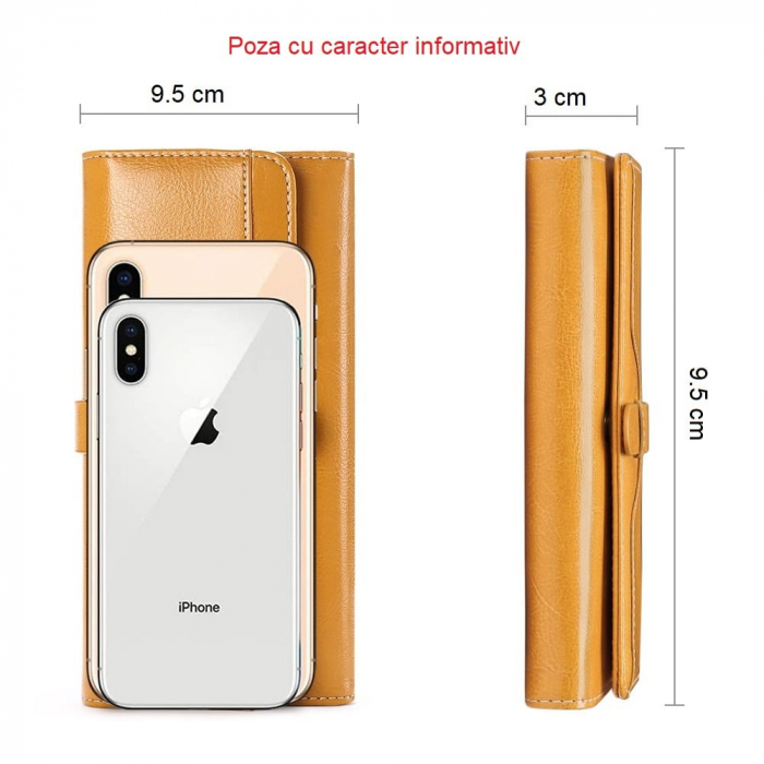 Portofel Dama, AVAMSI, BQ-5160, Negru, 19.5x9.5x3 cm cm Piele naturala [4]