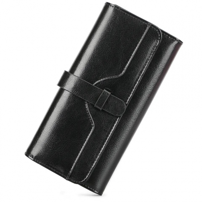Portofel Dama, AVAMSI, BQ-5160, Negru, 19.5x9.5x3 cm cm Piele naturala [1]
