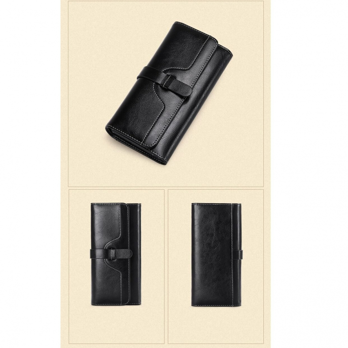 Portofel Dama, AVAMSI, BQ-5160, Negru, 19.5x9.5x3 cm cm Piele naturala [2]