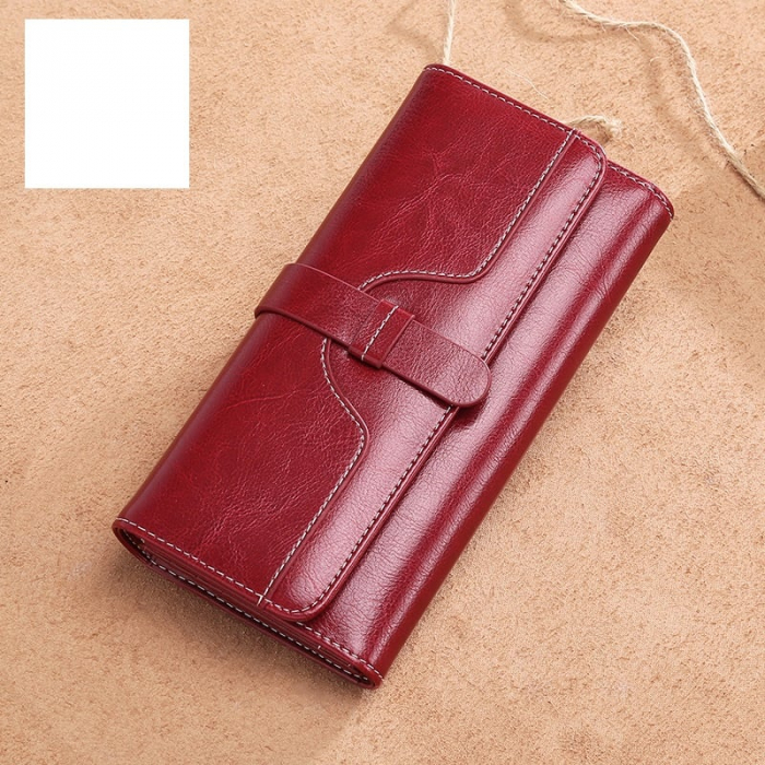 Portofel Dama, AVAMSI, BQ-5160, Rosu, 19.5x9.5x3 cm cm Piele naturala [5]