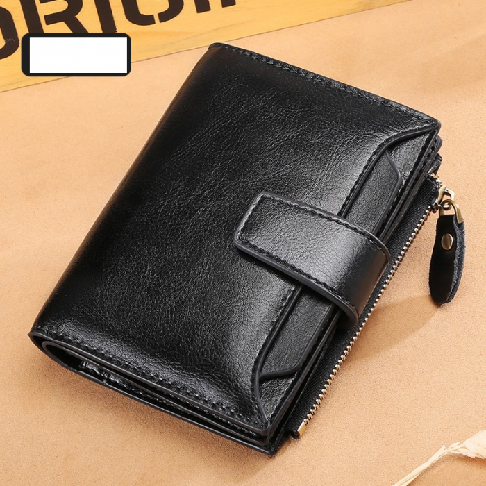 Portofel Dama, AVAMSI, BQ-5191, Negru, 12x10x3 cm Piele naturala [2]