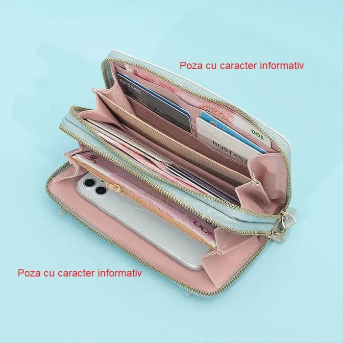 Portofel Dama, AVAMSI, KXM-C079-103, Roz, 19x10.5x2.5 cm [7]
