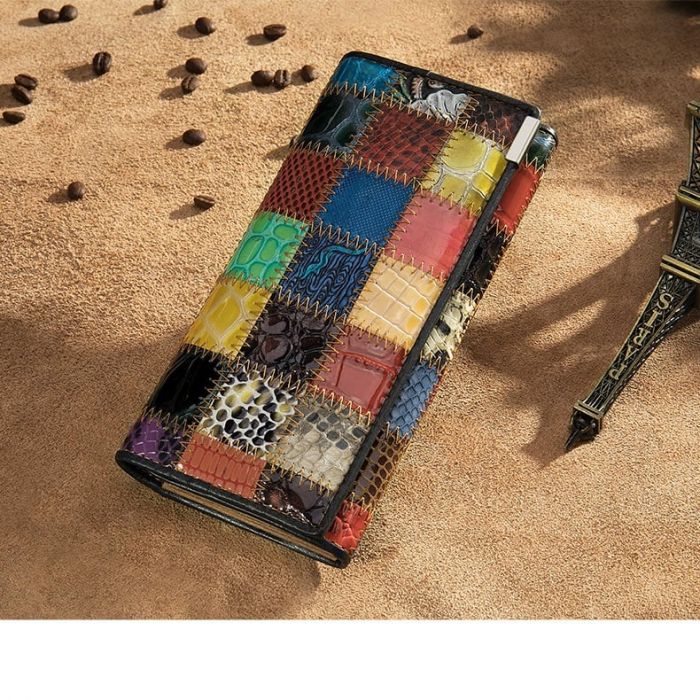 Portofel Dama, Avamsi, WST-4131 ,Multicolor, Piele naturala, 18.5X8.5X2.5 cm [2]
