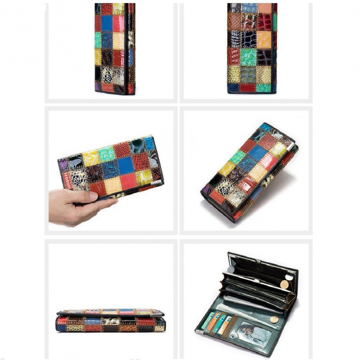 Portofel Dama, Avamsi, WST-4131 ,Multicolor, Piele naturala, 18.5X8.5X2.5 cm [3]