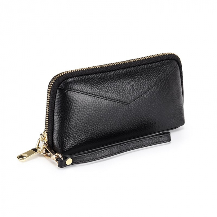 Portofel Dama, AVAMSI, YT-1348, Negru, 19x11x4 cm Piele naturala [3]