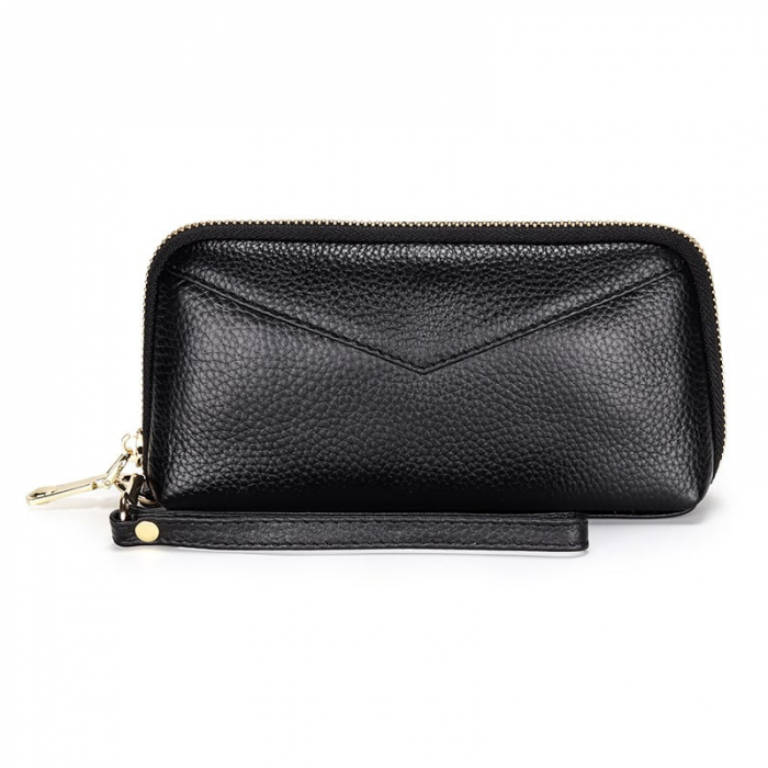 Portofel Dama, AVAMSI, YT-1348, Negru, 19x11x4 cm Piele naturala [9]