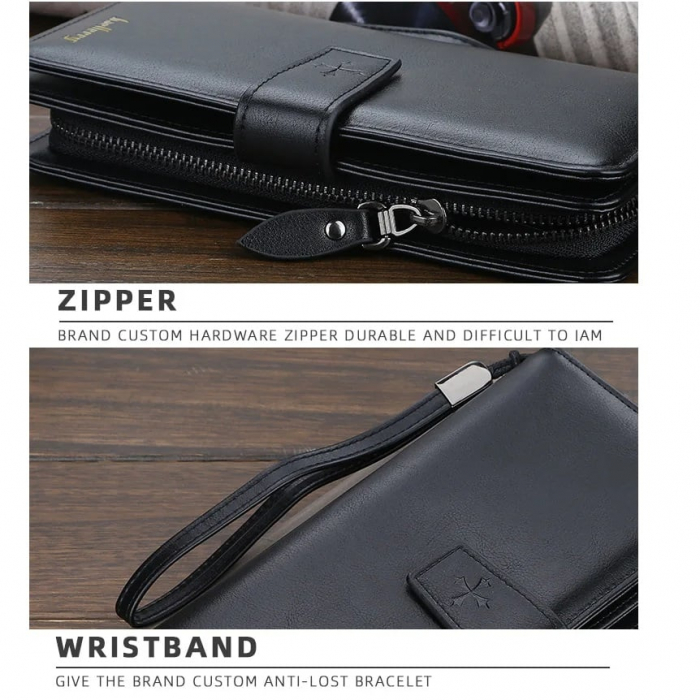 Portofel Unisex, Dama, Barbati, Baellerry, ZX-C9156, Negru, 22x11x4 cm [5]