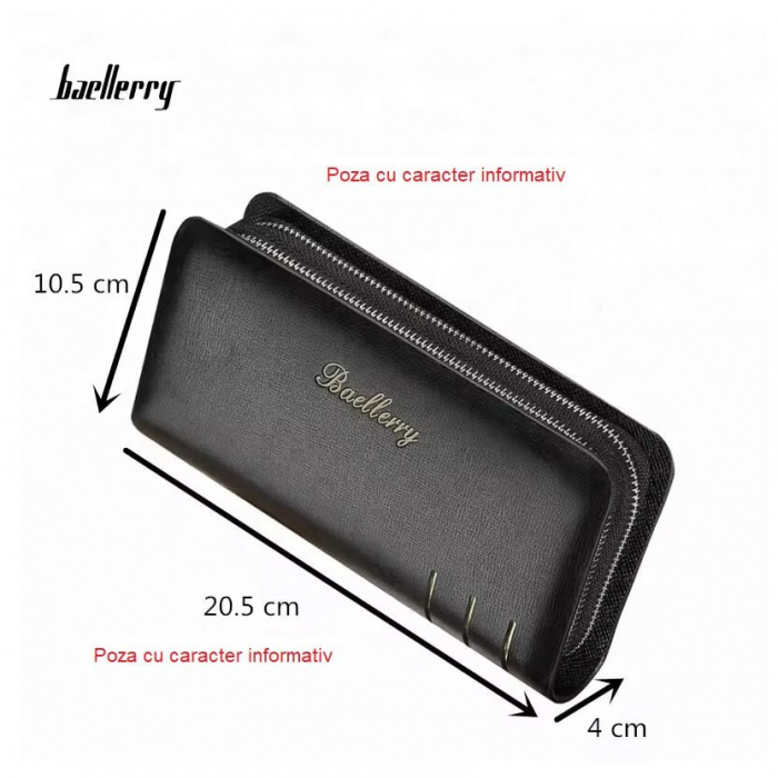 Portofel Unisex, Dama, Barbati, Baellerry, ZX-S6111, Cafeniu, 20.5x10.5x4 cm [7]
