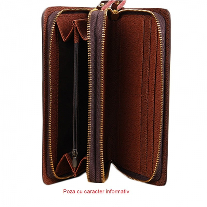 Portofel Unisex, Dama, Barbati, Baellerry, ZX-S6111, Cafeniu, 20.5x10.5x4 cm [8]