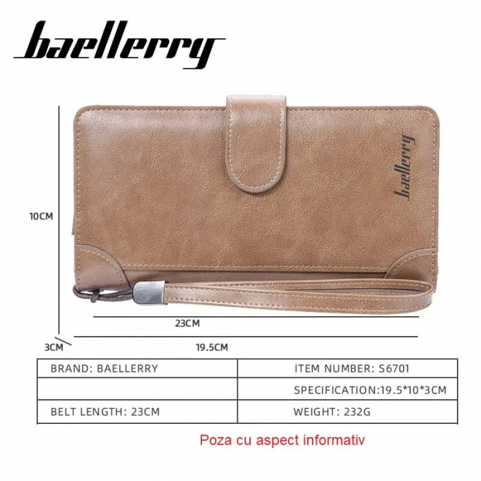 Portofel Unisex, Dama, Barbati, Baellerry, ZX-S6701, 19.5x10.5x3 cm [5]