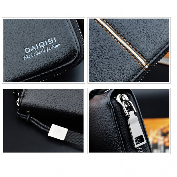 Portofel Unisex, Dama, Barbati, DAIQISI, TQ-A5014, Negru, 20x10x2.8 cm [3]