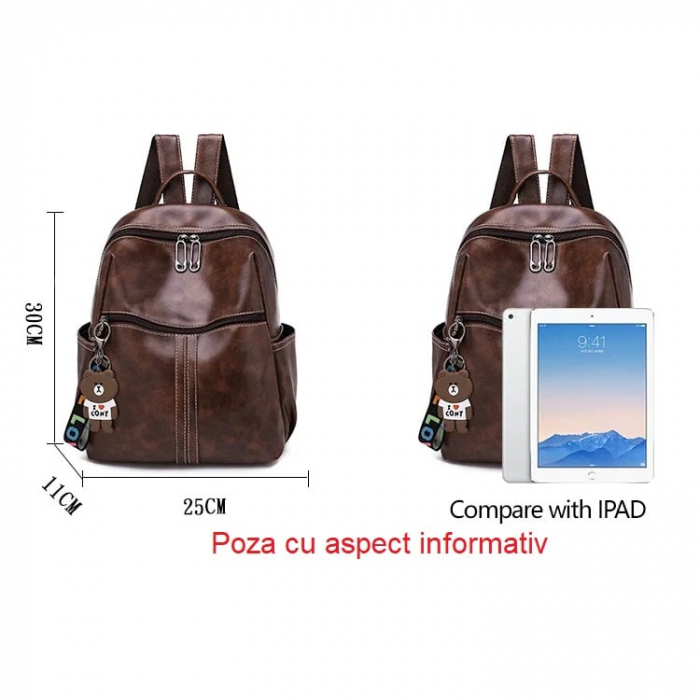 Rucsac dama, AVAMSI, 3191, Negru, 30x25x11 cm [7]