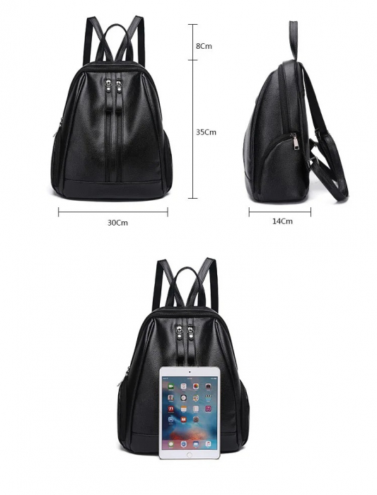 Rucsac dama AVAMSI BS-6701, Negru,  30x35x14 cm [6]