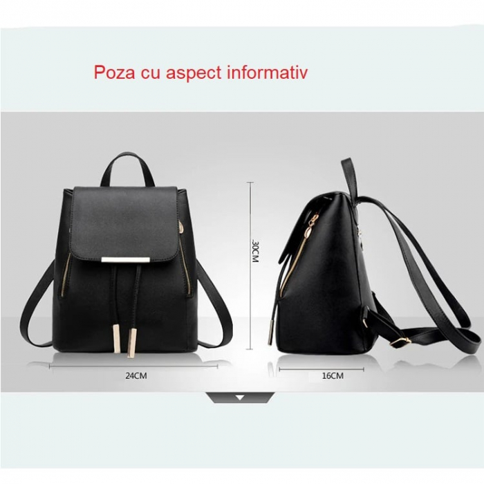 Rucsac dama, AVAMSI, BS-8853, Rosu, 30x24x16 cm [3]