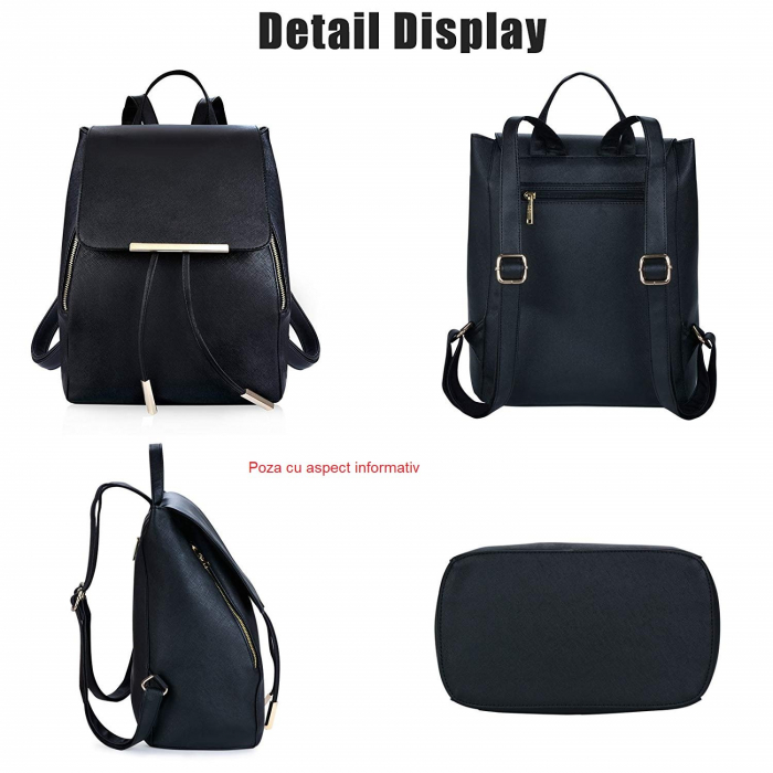 Rucsac dama, AVAMSI, BS-8853, Rosu, 30x24x16 cm [2]